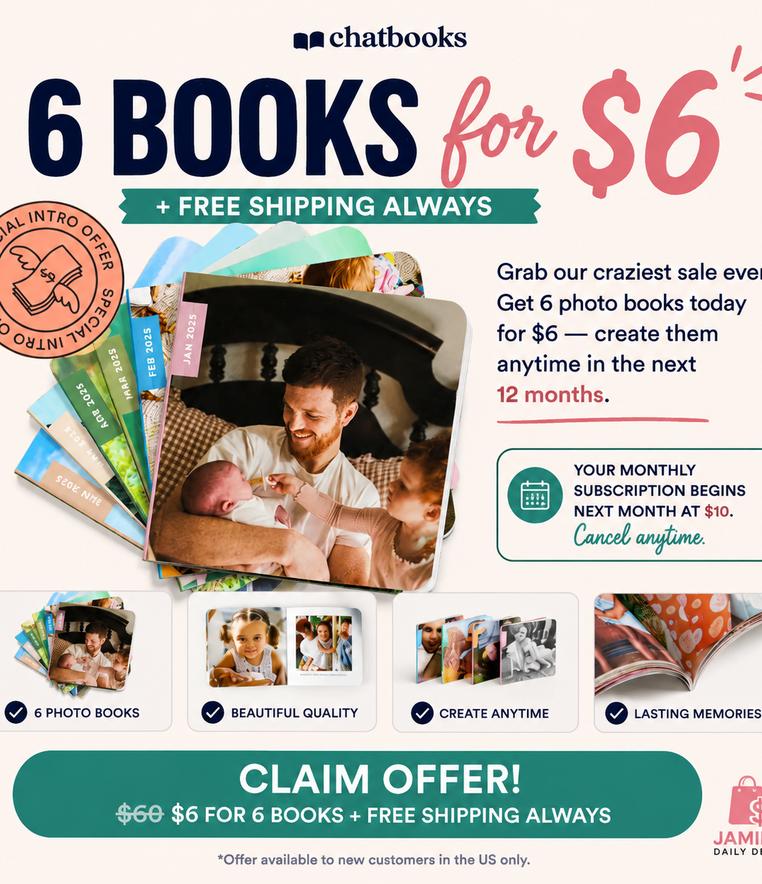 Chatbooks is offering 6 photo books for only $6 total