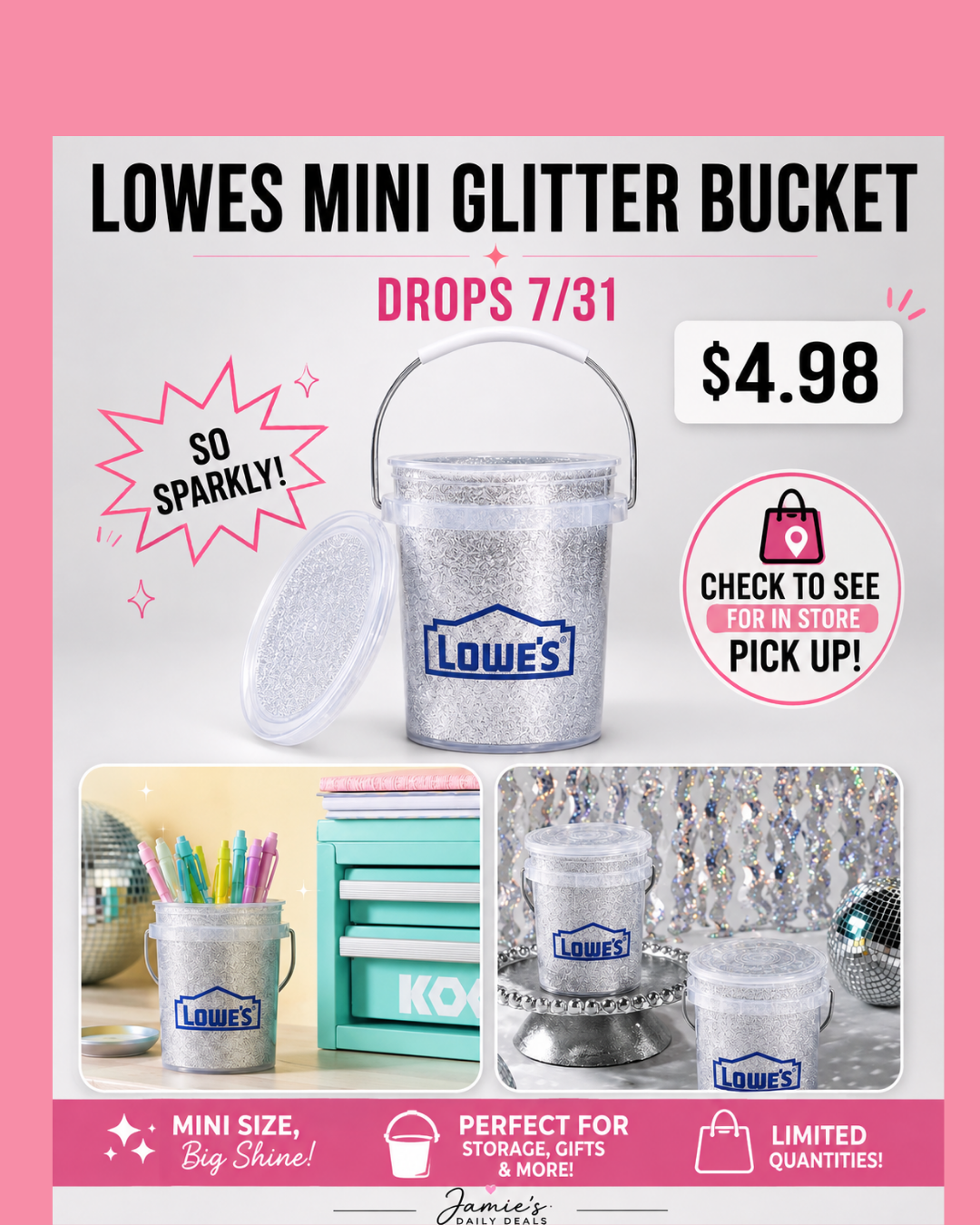 โจ LOWEโS MINI GLITTER BUCKET! โจ