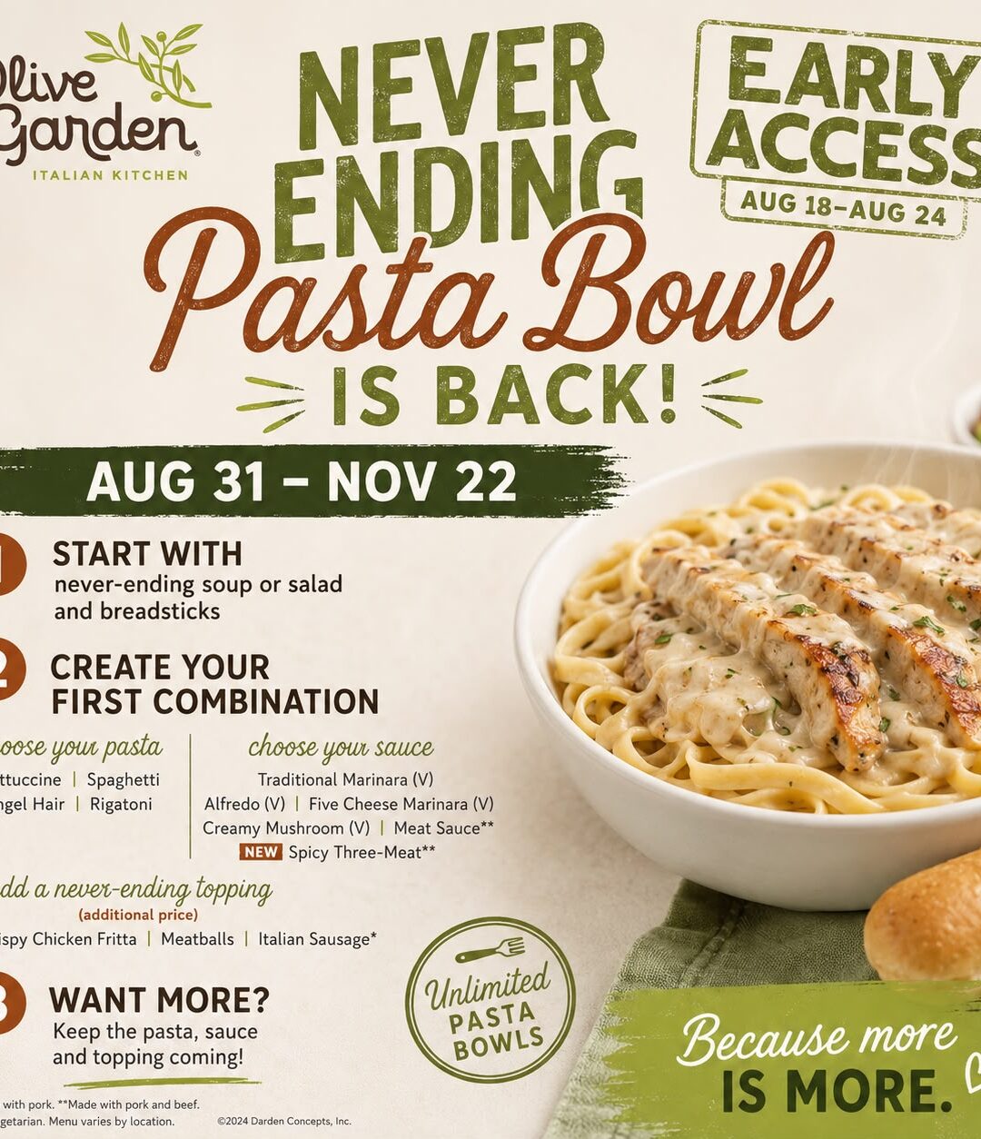 Olive Garden’s Never Ending Pasta