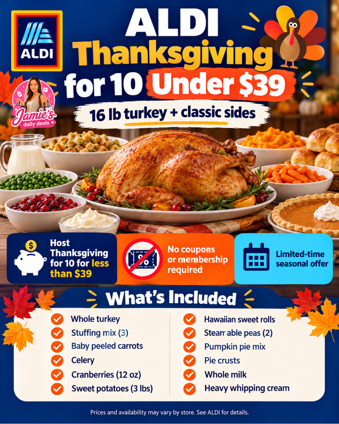 ALDI Thanksgiving Dinner for 10 Under $39!