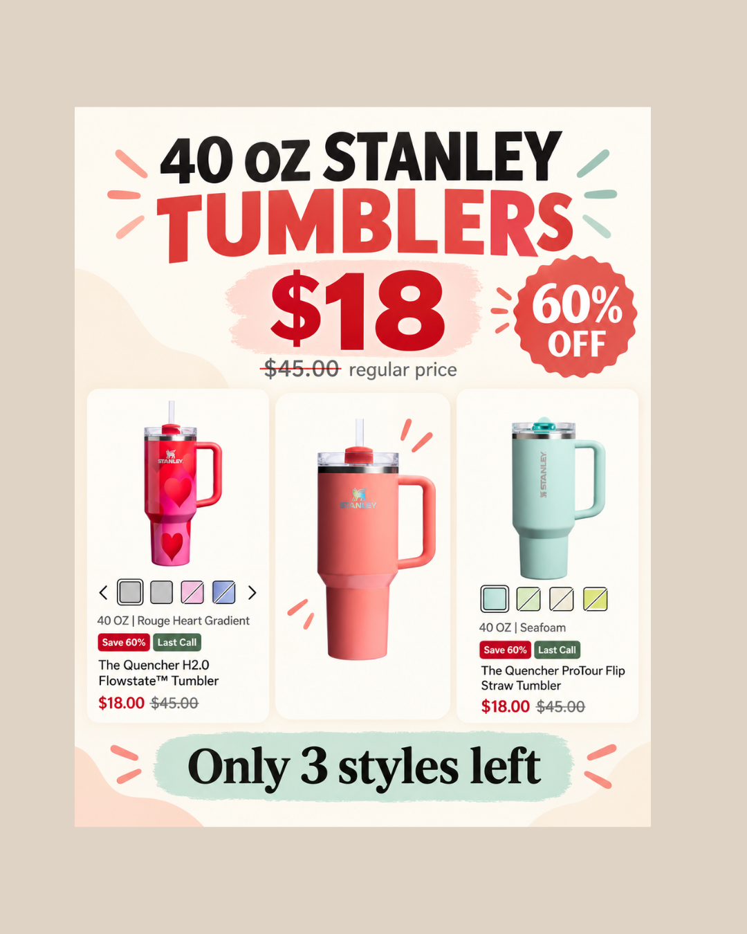 Stanley Sale! Only 3 options left!